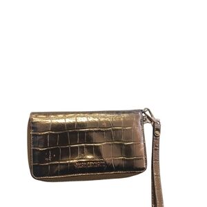 MICHAEL Michael Kors Gold Croc-Embossed Clutch